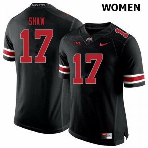 NCAA Ohio State Buckeyes Women's #17 Bryson Shaw Blackout Nike Football College Jersey OPS3845MQ